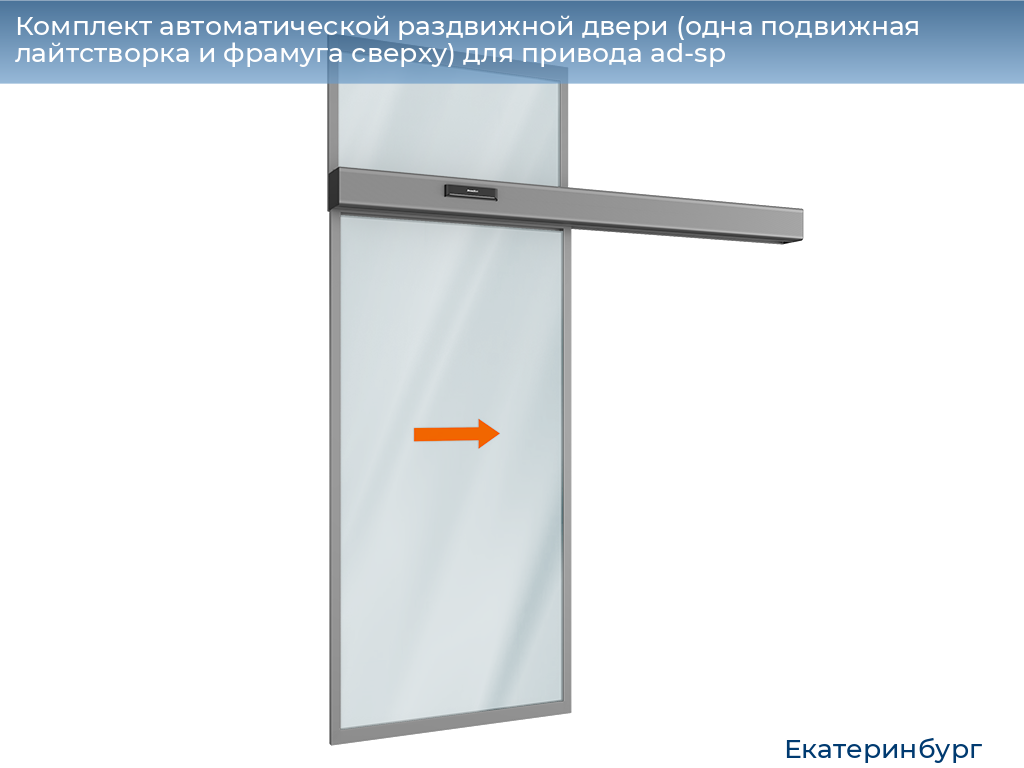 Комплект автоматической раздвижной двери (одна подвижная лайтстворка и фрамуга сверху) для привода ad-sp, 