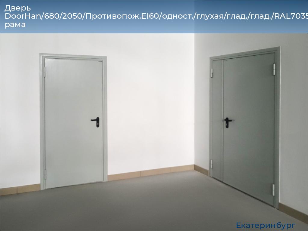 Дверь DoorHan/680/2050/Противопож.EI60/одност./глухая/глад./глад./RAL7035/прав./угл. рама, ekaterinburg.doorhan.ru