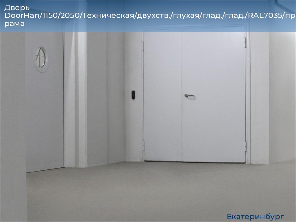 Дверь DoorHan/1150/2050/Техническая/двухств./глухая/глад./глад./RAL7035/прав./угл. рама, ekaterinburg.doorhan.ru