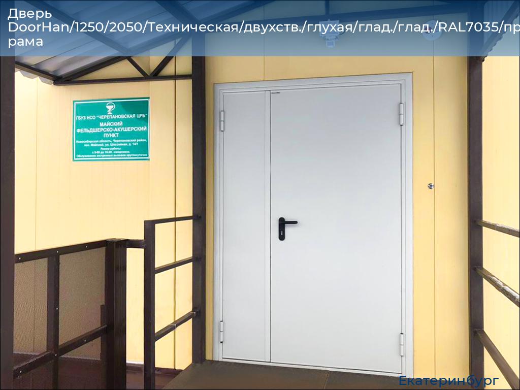Дверь DoorHan/1250/2050/Техническая/двухств./глухая/глад./глад./RAL7035/прав./угл. рама, ekaterinburg.doorhan.ru