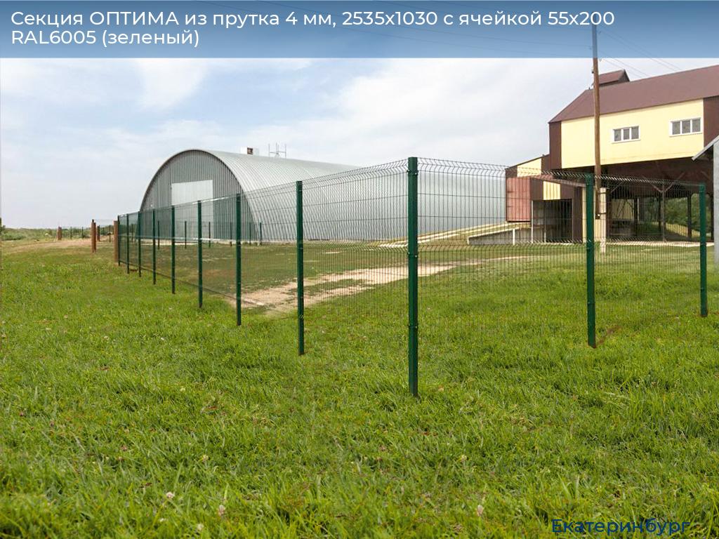 Секция ОПТИМА из прутка 4 мм, 2535x1030 с ячейкой 55х200 RAL6005 (зеленый), ekaterinburg.doorhan.ru