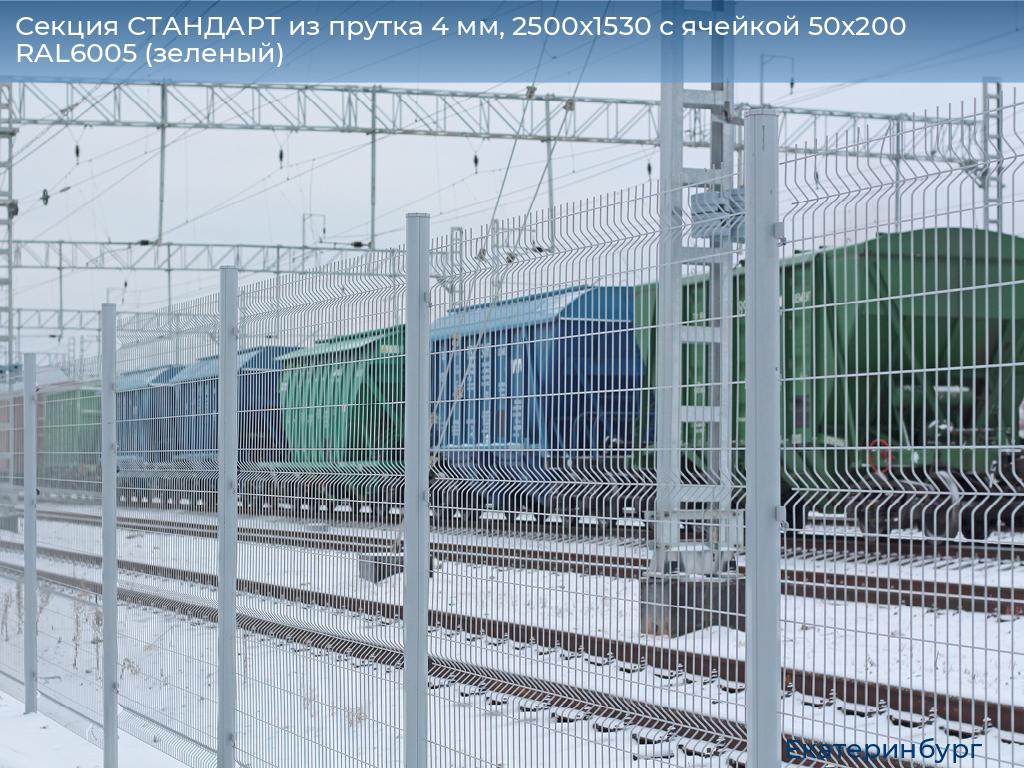Секция СТАНДАРТ из прутка 4 мм, 2500x1530 с ячейкой 50х200 RAL6005 (зеленый), ekaterinburg.doorhan.ru