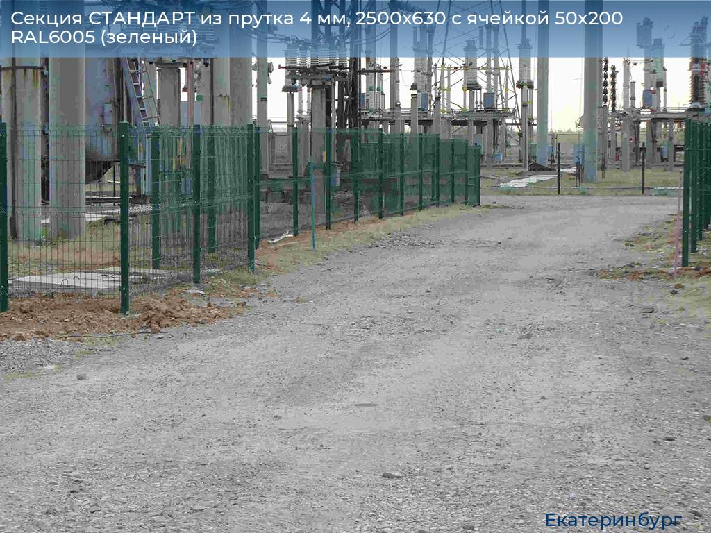Секция СТАНДАРТ из прутка 4 мм, 2500x630 с ячейкой 50х200 RAL6005 (зеленый), ekaterinburg.doorhan.ru