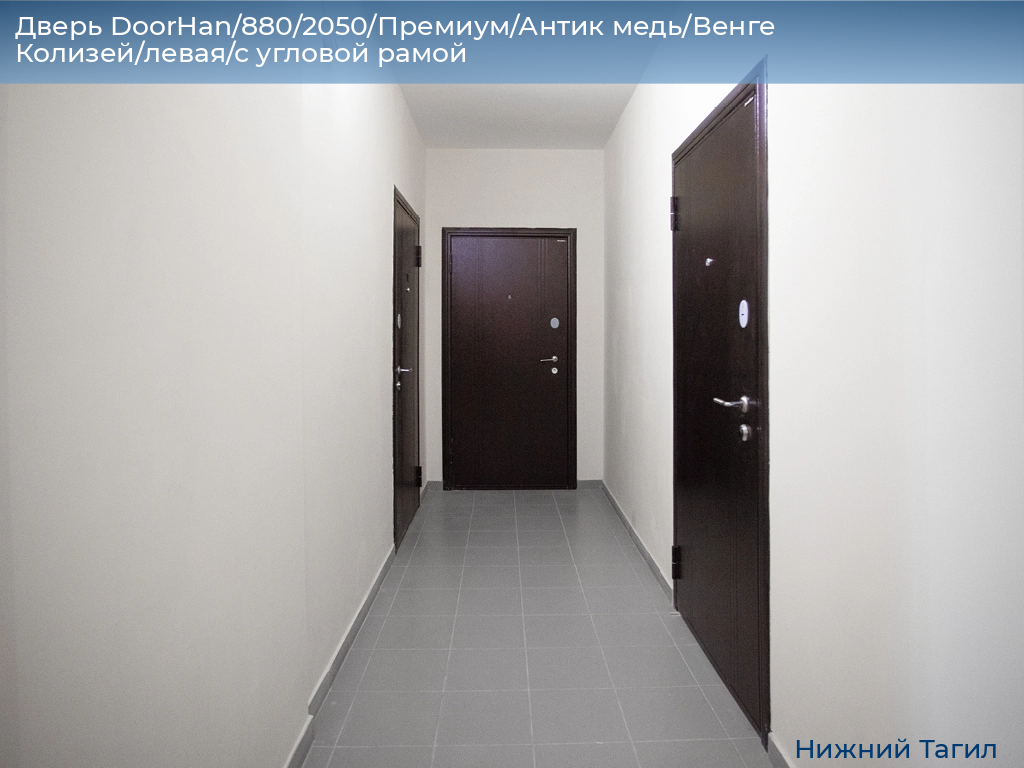 Дверь DoorHan/880/2050/Премиум/Антик медь/Венге Колизей/левая/с угловой рамой, nizhnij-tagil.doorhan.ru