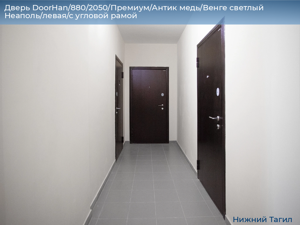 Дверь DoorHan/880/2050/Премиум/Антик медь/Венге светлый Неаполь/левая/с угловой рамой, nizhnij-tagil.doorhan.ru