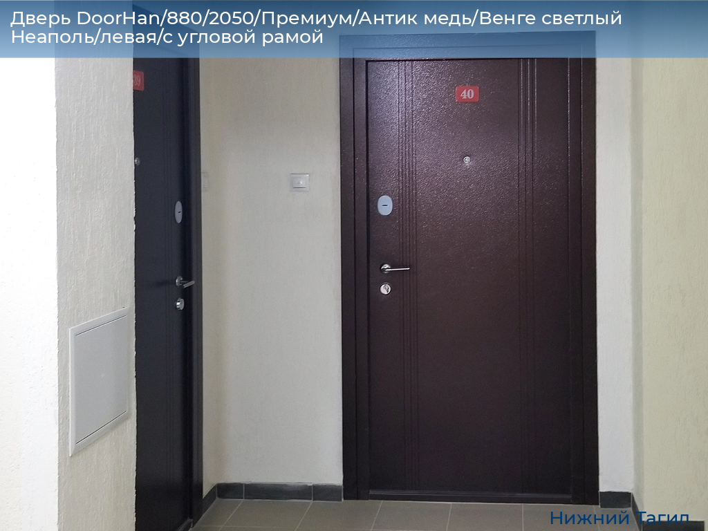 Дверь DoorHan/880/2050/Премиум/Антик медь/Венге светлый Неаполь/левая/с угловой рамой, nizhnij-tagil.doorhan.ru